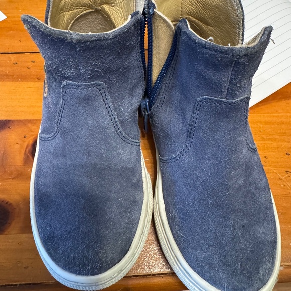 VGUC Mini Boden Navy Blue Rainbow Suede Boots UK Size 25 US Size 3 - Picture 2 of 14